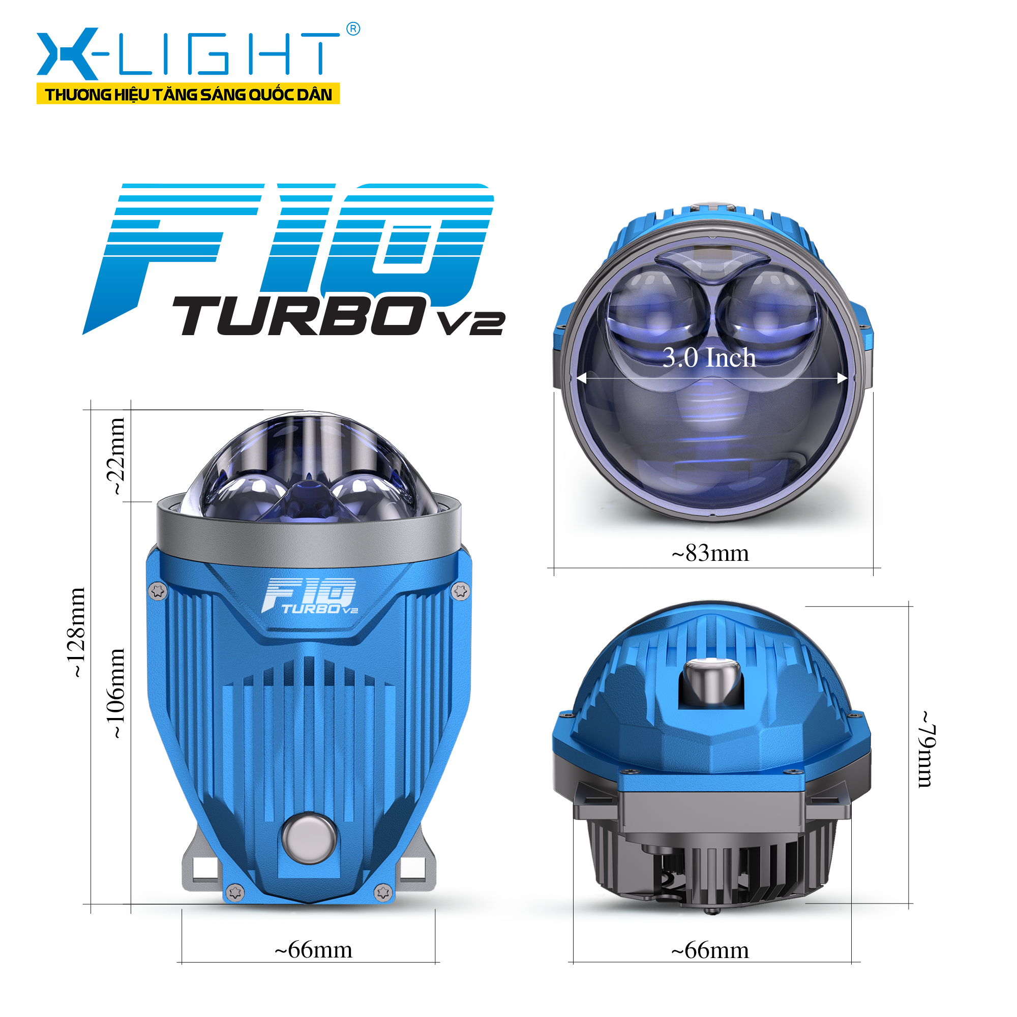 ĐÈN BI GẦM X-LIGHT F10 TURBO V2